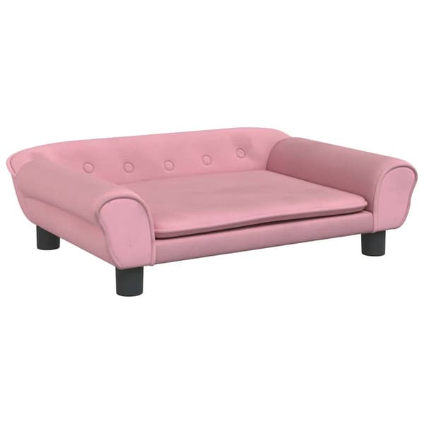 vidaXL Barnsoffa, rosa, 70x45x26 cm, sammet