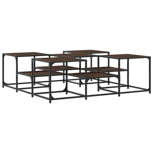 vidaXL sofabord brunt egetræ 121x121x40 cm