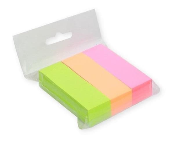 Selvklæbende notesblok 25x76mm 3x200K