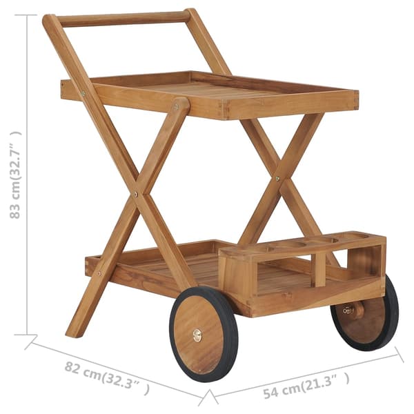 vidaXL Tevagn massiv teak
