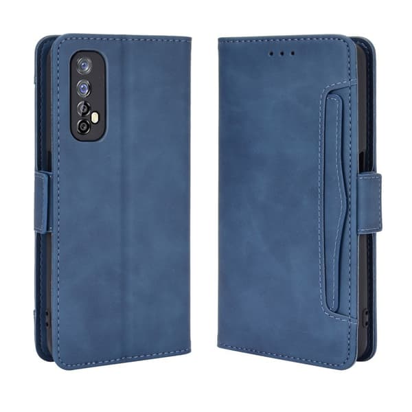 Realme 7 Flip-etui, Kortholder, Blå