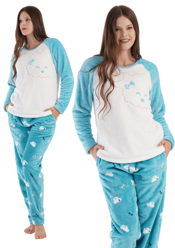 Dam vinterplyschpyjamas L 40 varm tjock