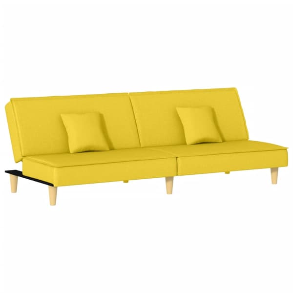 vidaXL Bäddsoffa ljusgul tygklädsel