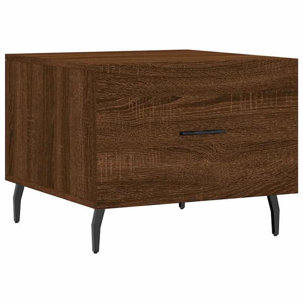 vidaXL sofabord brunt egetræ 50x50x40 cm