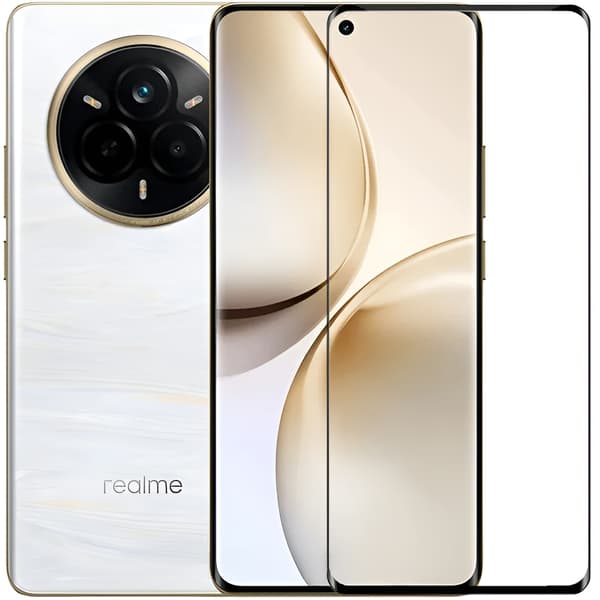 3D hærdet glas til Realme 14 Pro 5G, sort ramme