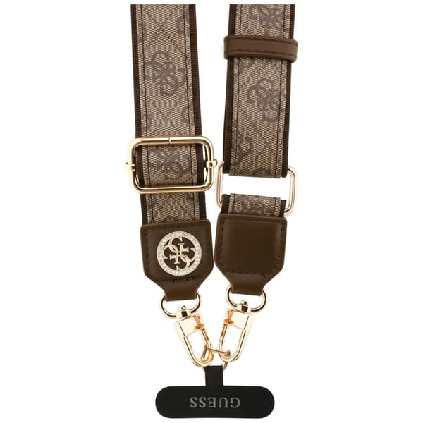 Guess Universal CBDY 4G Tether Patch Strass Metal Logo Ruskea Avaimenperä