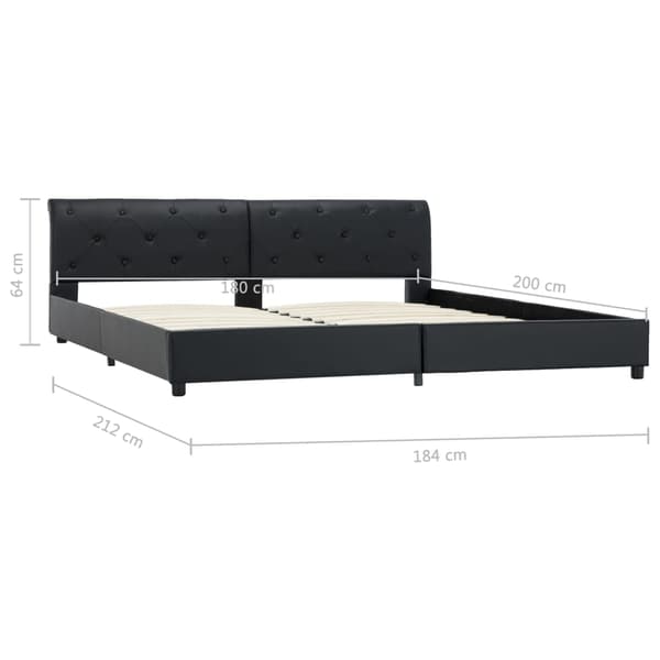 vidaXL sengestel sort kunstlæder 180 x 200 cm
