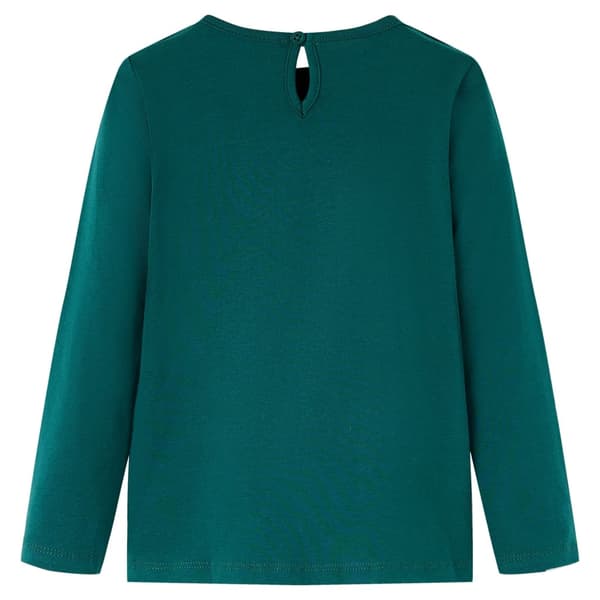 Børne langærmet T-shirt, mørkegrøn, 104