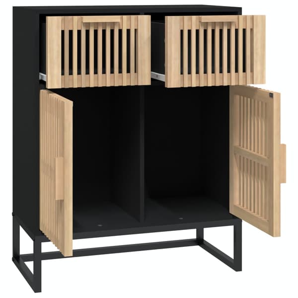 vidaXL skab, sort, 60x30x75 cm, træbaseret materiale