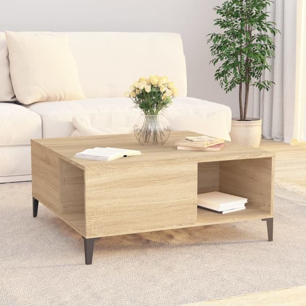 vidaXL Soffbord, Sonoma Ek 80x80x36,5 cm, Träbaserat Material