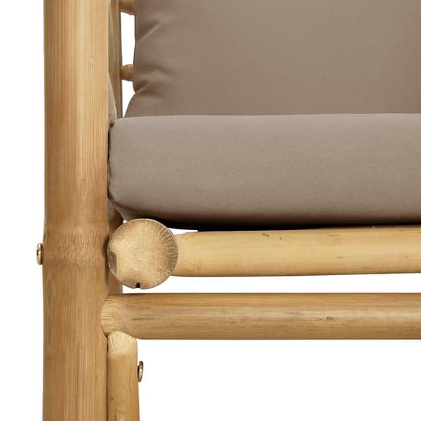vidaXL Trädgårdssoffa med taupe kuddar, bambu