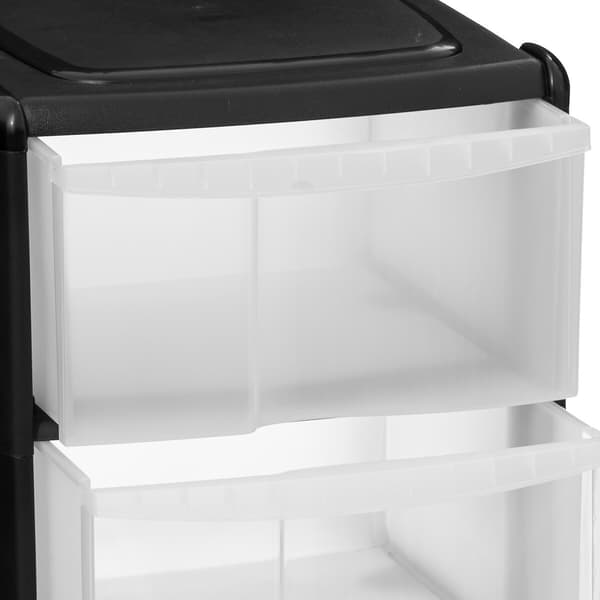 Organizer med 4 skuffer, sort, 85 cm