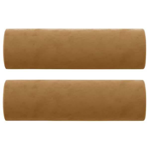 vidaXL 2-sitssoffa med kuddar, brun, 120 cm, sammet