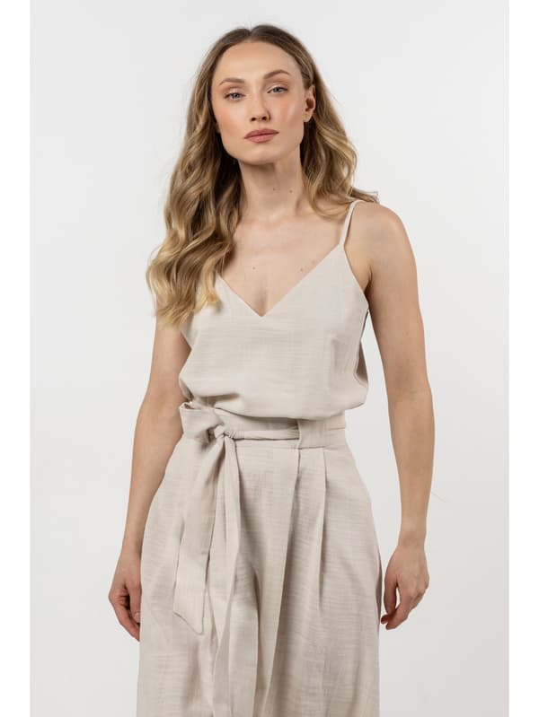 Linne i bomull - beige S