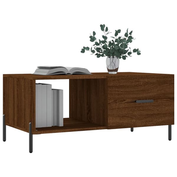 vidaXL sofabord brunt egetræ 90x50x40 cm