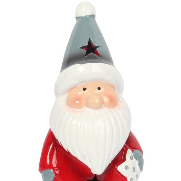 Keramisk julemand LED-juledekoration 17 cm