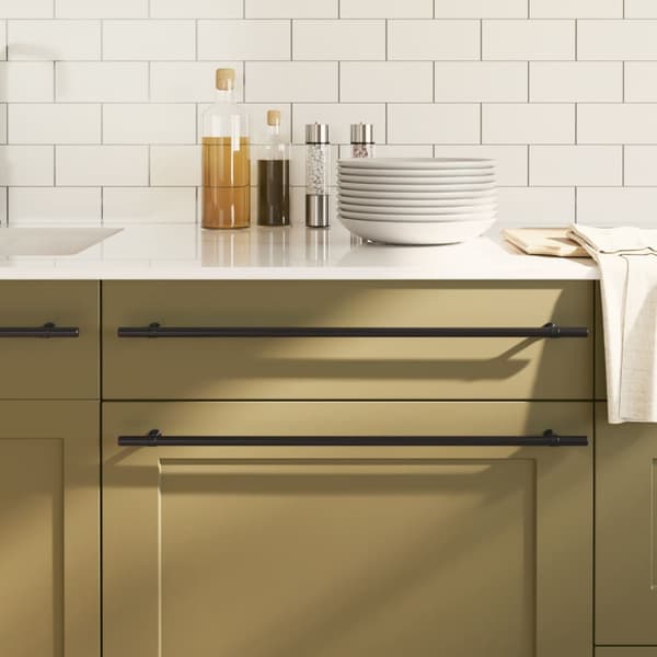 vidaXL skabsgreb 10 stk. sort 480 mm rustfrit stål