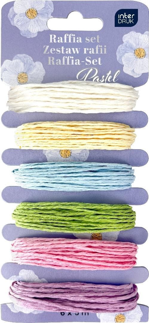 Raffia-setti 6x5m Pastellivärit