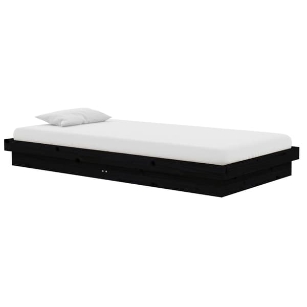 vidaXL sengestel sort massivt træ 100 x 200 cm