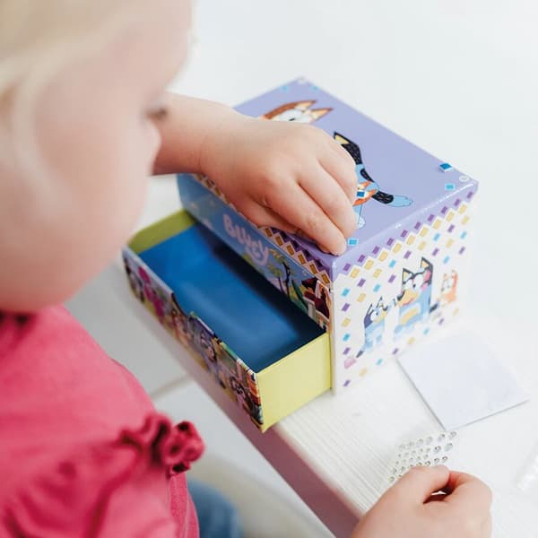 Blå mosaik smyckeskrin