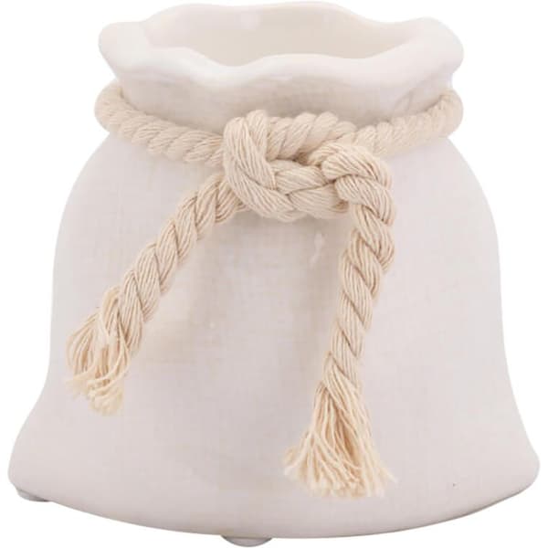 Keramisk lysestage 'Mini Pouch' i hvid