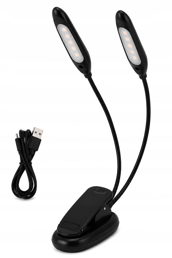 14 LED-klemmelampe til læsning af bøger, dobbelt nat USB