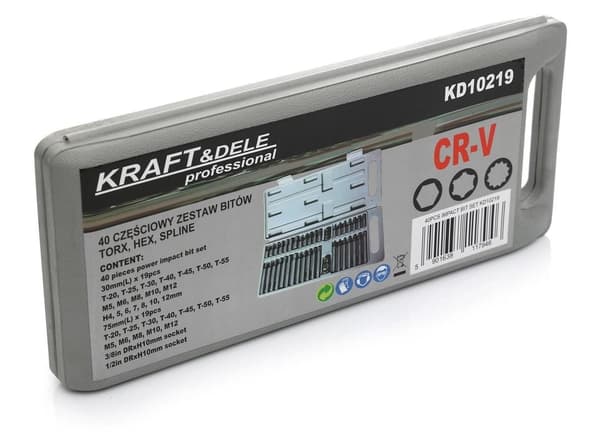 Sats med specialbits KD10219 HEX, torx, spline 40 st.