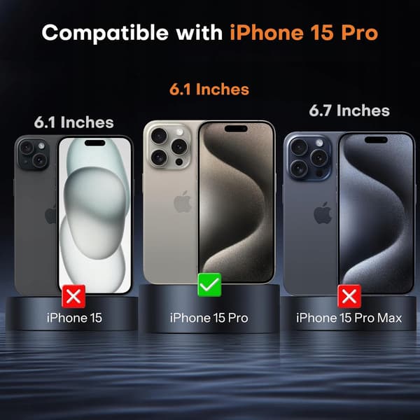 Härdat glas iPhone 15 Pro 2x 3D heltäckande lim + monteringsram