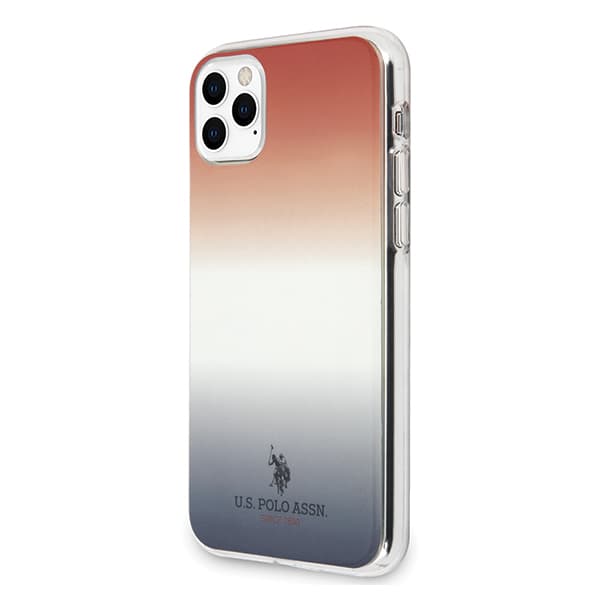US Polo Gradient Pattern Collection-skal till iPhone 11 Pro Max, rött och blått