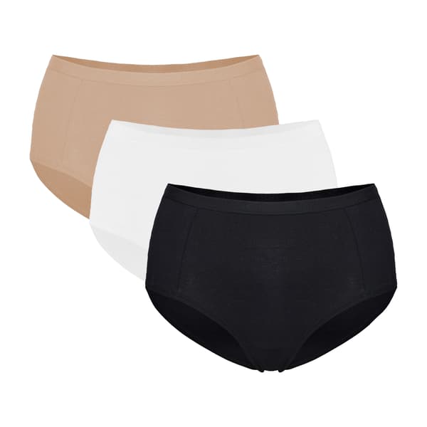 Esotiq PHILLY hipster trusser 3-pak | sort, creme, beige M
