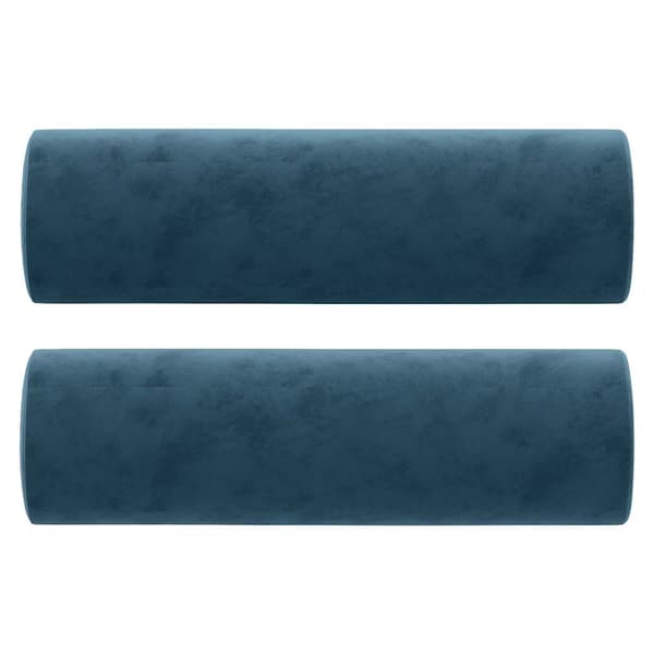 vidaXL 2-sitssoffa med kuddar, blå, 120 cm, sammet
