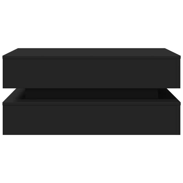 vidaXL sofabord med LED-belysning, sort, 90x50x40 cm