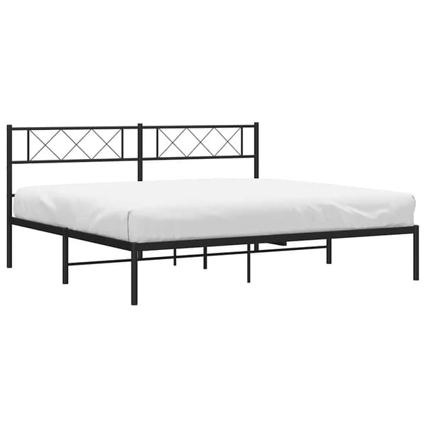 vidaXL metalsengestel med hovedgærde sort 183x213 cm