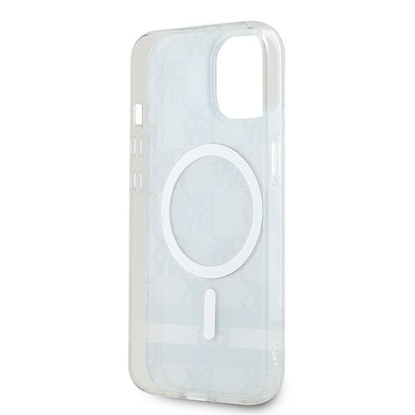 DKNY IML Checkered Mono Pattern & Printed Stripes MagSafe-etui til iPhone 14, sort