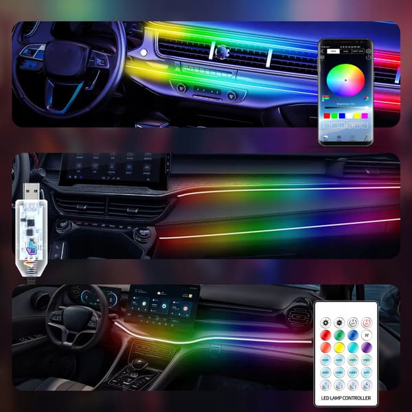 LED RGB BILBELYSNING TELEFONAPP + INSTRUKTIONER
