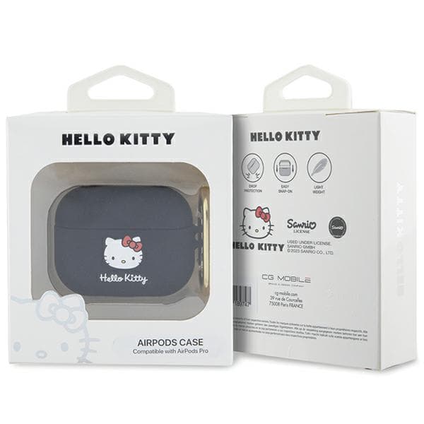 Hello Kitty Silikone 3D Kitty Hovedcover til Airpods Pro, Sort