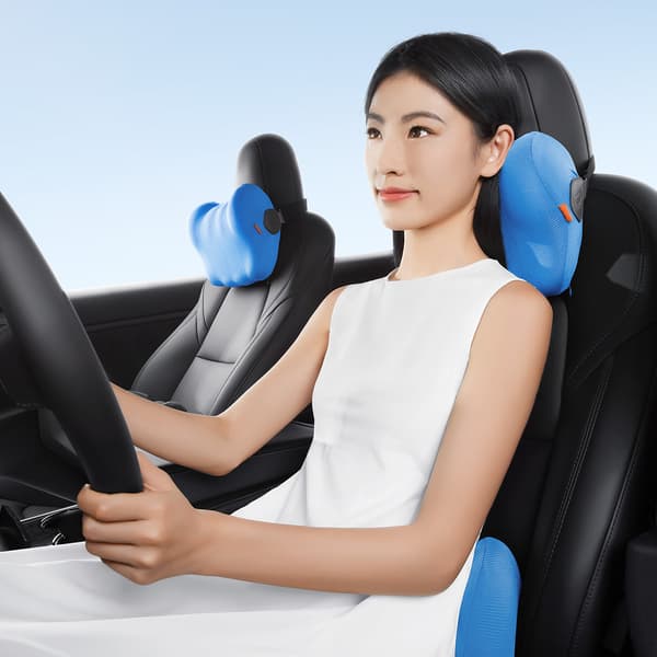 ComfortRide blå memory foam bilhovedpude