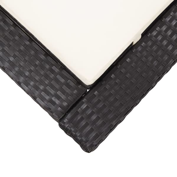 vidaXL liggestol med hynde, sort, polyrattan