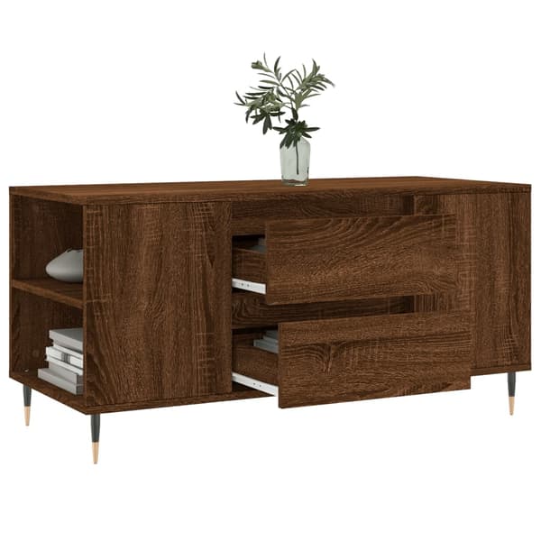 vidaXL sofabord brunt egetræ 102x44,5x50 cm