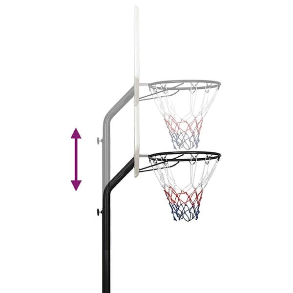 vidaXL Basketställ vit 237-307 cm polyeten