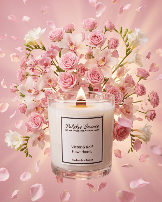 Sojalys med trævæge + Viktor Rolf Blomsterbombe