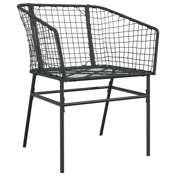 vidaXL havestole, sæt med 2, sort, polyrattan