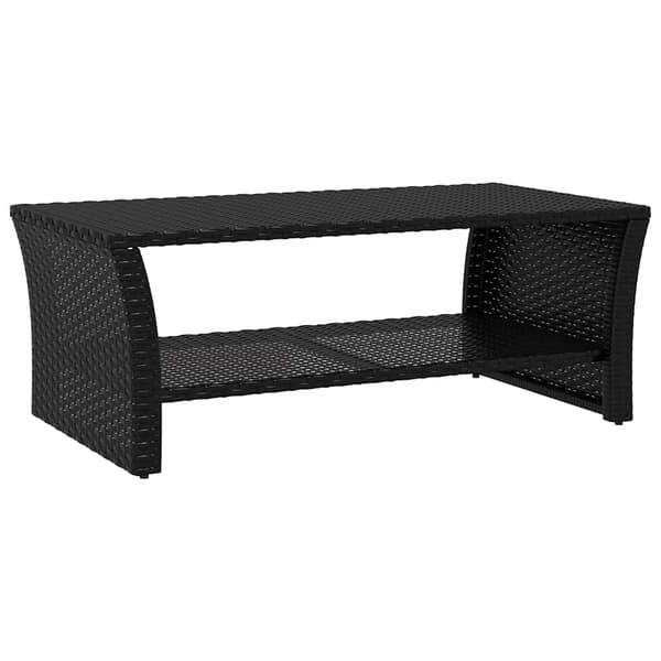 vidaXL sofabord, sort, 100x50x40 cm, polyrattan