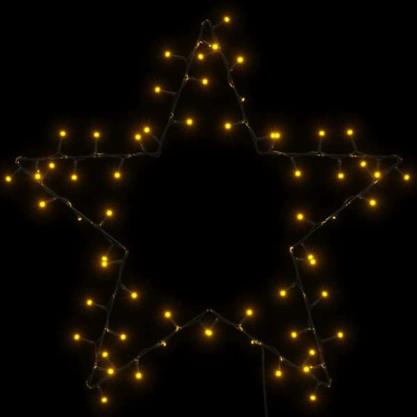 vidaXL julelys stjernesilhuet, 80 LED'er