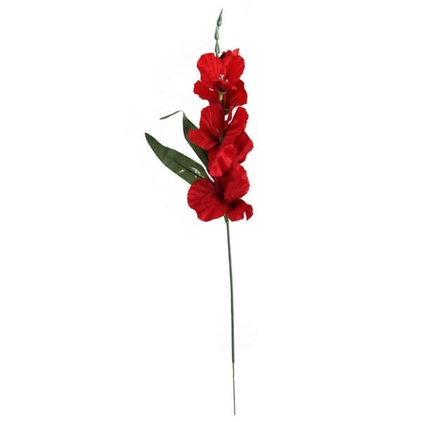 En gren af ​​kunstige røde gladioler, 55 cm høj