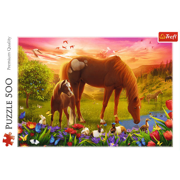 37451 "500 - Heste på engen"