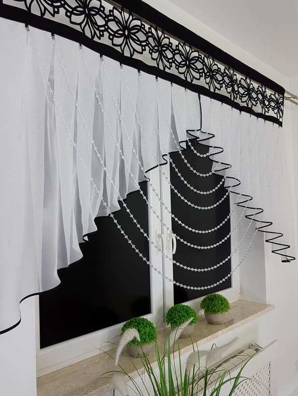 Dekorativ vinduespanel, sort, 200 cm