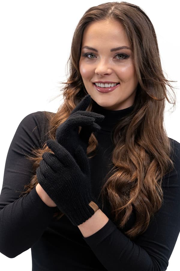 Vivisence 7014R svarta UNI stickade handskar