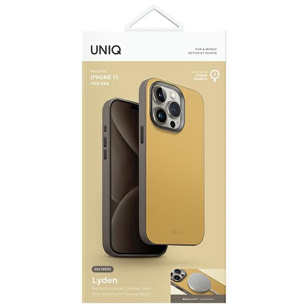 UNIQ Lyden DS-cover til iPhone 15 Pro Max, gul-grå
