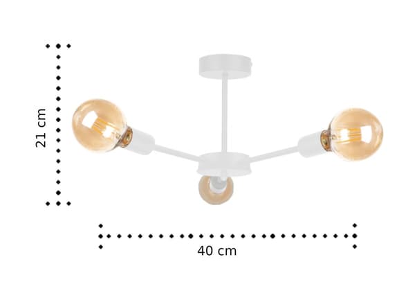 Loftlampe 3xE27 SUN WHITE